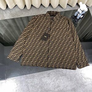 Fendi Brown and Black FF Logo Long Sleeve Shirt